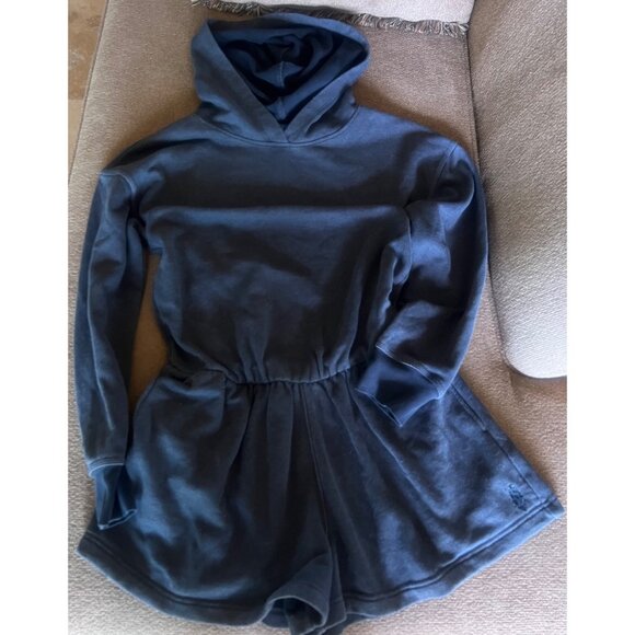 Free People Such a Flirt Romper Navy Blue Hooded Open Back Long Sleeve XS, S NEW - Picture 9 of 16